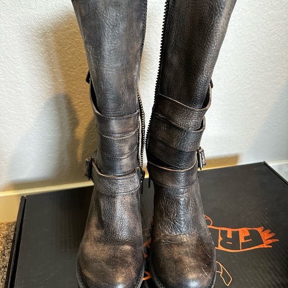 Freebird - Barker Black Leather Tall Boots - Picture 2 of 8